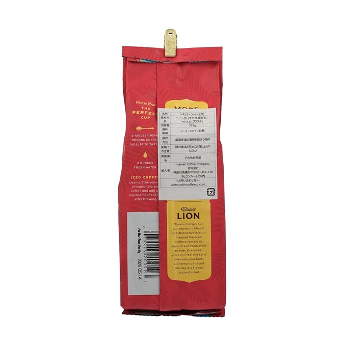Lion Coffee Gold Roast Whole Bean Coffee Medium-Light Roast A Taste of Aloha - 10 Ounce Bag