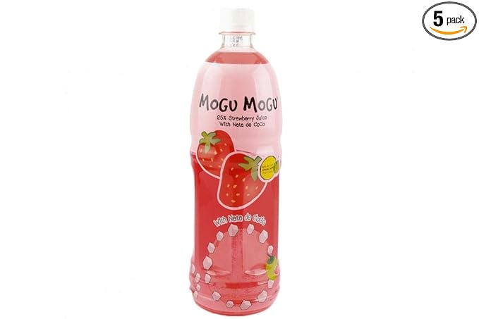 Nata de Coco with Strawberry Juice - 1L (Pack of 5)