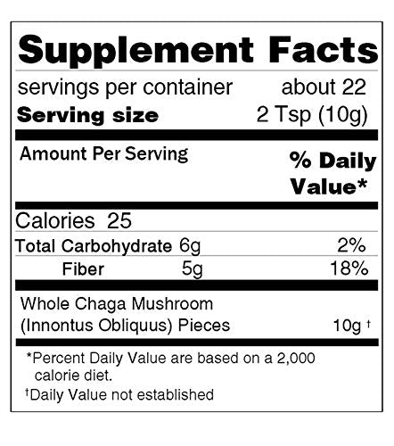Chaga Mushroom Chunks - 8 ounce 100% Wild Harvested with Black Top Crust Premium Tea Chunks - Antioxidants Healthy Drinks