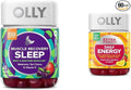 OLLY Muscle Recovery Sleep Gummies Sleep and Sore Muscle Support 3mg Melatonin &amp Extra Strength Daily Energy Gummy Caffeine Free 1000mcg Vitamin B12 CoQ10 Goji Berry