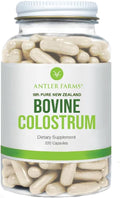 Antler Farms 100% Pure New Zealand Bovine Colostrum 220 Capsules 600mg - Grass Fed Pasture Raised Clean Sourced Cold Processed Undiluted High IgG Content