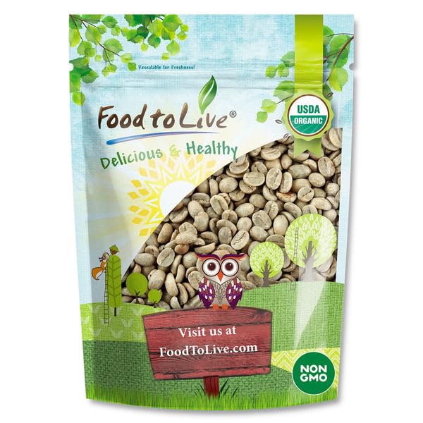 Food to Live Organic Nicaragua Arabica Green Coffee Beans 2.5 Pounds – Whole Unroasted Washed Bean. Fresh Crop. No-GMO Vegan Bulk