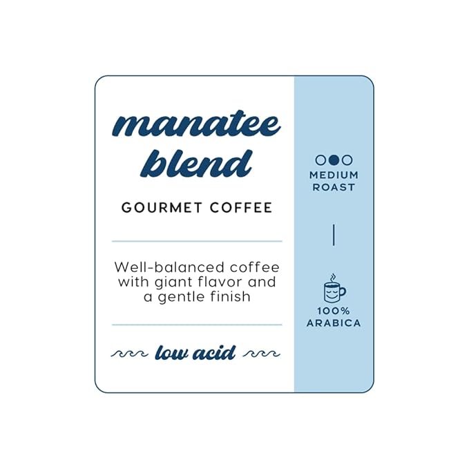 Manatee Gourmet Coffee Single Serve Pods for Keurig K-Cup Brewers Medium Roast Manatee Blend 72 Count
