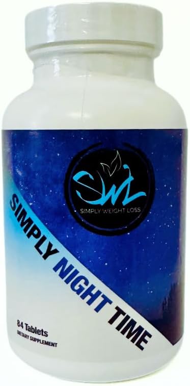 Simply Night Time | Weight Loss Support | Better Sleep | Mood Enhancer and Stress Relief | Botanical Blend - Valerian Root Cascara Sagrada Magnolia Bark Chamomile | 84 Count