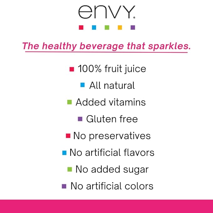 Envy Sparkling 100% Fruit Juice Strawberry Kiwi 8oz (Case of 24)