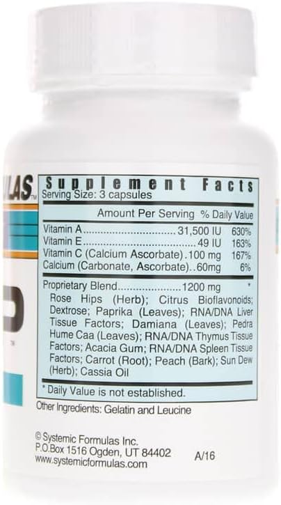 Systemic Formulas Bio Nutriment #101 Vitamin ACP 60 Capsules. Collagen Support Winter Support Immune Support.