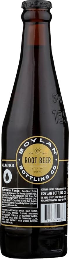 Boylan Bottling Co Root Beer Soda 12 Ounce -- 24 per case.