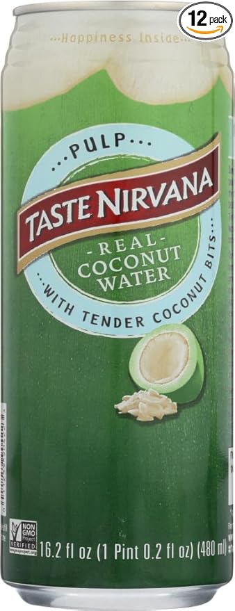 Taste Nirvana Real Coconut Water With Pulp 16.2-Ounce (Pack of 12) ( Value Bulk Multi-pack)