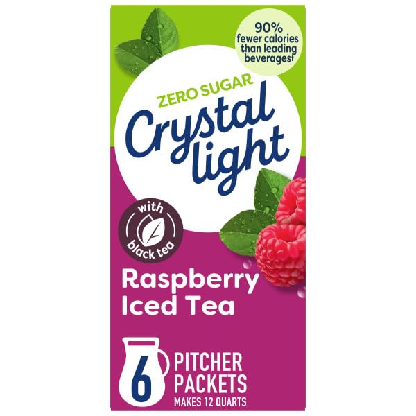 Crystal Light 6-Flavor Variety Pack – Wild Strawberry Energy Grape Energy Raspberry Iced Tea Sweet Tea Peach &amp Lemon Decaf Iced Tea – Sugar-Free Powdered Drink Mix (6 CT Each) (Variety Pack)