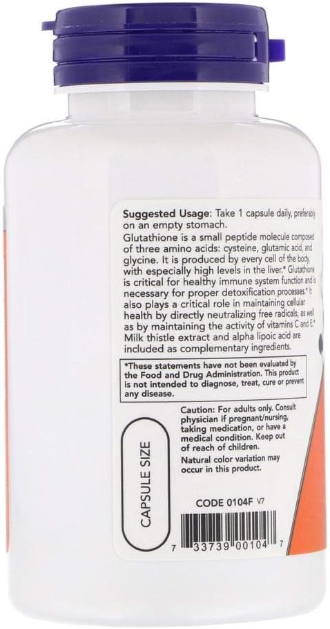 NOW Foods - Glutathione Cellular Antioxidant 500 mg. - 60 Vegetarian Capsules