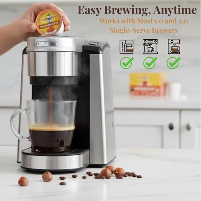 Sleepy Bear Coffee Pods Medium Roast Arabica Rich Flavor Michigan-Made Smooth &amp Sweet No Sugar Added 30ct Pods Compatible with Single-Serve Brewers (Detroit Bourbon Vanilla)