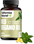 Wild Oregano Oil Vegetarian Soft Capsules - California Natural - Immune System &amp Digestive Support - Promote Gut Health &amp Healthy Digestion - 100% Vegetarian - 70% Carvacrol - Herbal 90 count