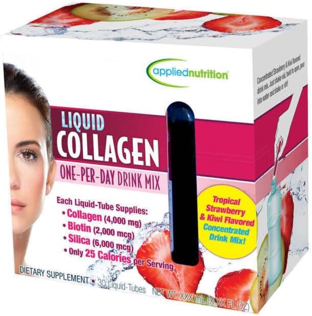 30 TUBOS Colageno Liquido Hidrolizado Con Vitamina A y C - Colageno Natural para La Cara Y Piel - Tienen El Mismo Efecto Como Ampolletas De Colageno - 30 Tubos De Liquido