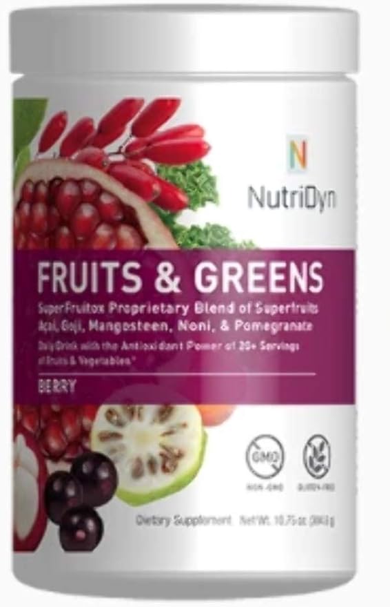 NutriDyn Fruits and Greens Super vegetox Proprietary Blend of Super vegetables Chlorella Kelp Turmeric &amp Kale Certified Organic 306.4 Grams