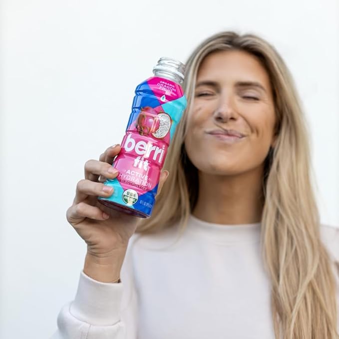 Berri Fit 3-Flavor Variety Pack | Organic Sports Drink Alternative | Natural Plant-Based Electrolytes - Certified Organic - Non-GMO - Low-Calorie Fitness Beverage - Paleo Friendly | 16oz | Pack of 12
