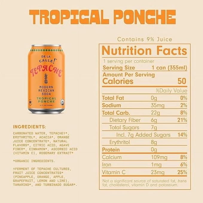 De La Calle Tepache Tropical 12 fl oz (Pack of 12)