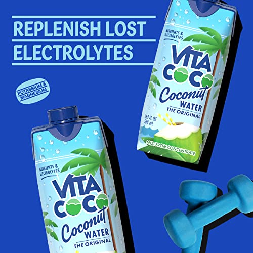 Vita Coco Coconut Water Pure - Naturally Hydrating Electrolyte Drink - Smart Alternative to Coffee Soda and Sports Drinks - Gluten Free - 11.1 Ounce (Fridge Pack of 12)
