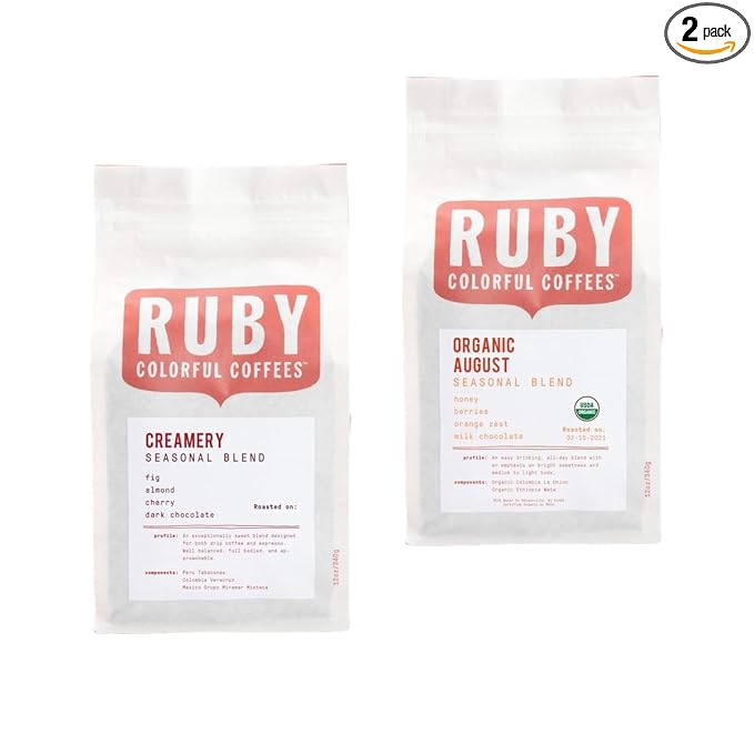 Bean Box Sampler - Roasted by Ruby Roasters 2-Pack Freshly Ground Coffee Gourmet Coffee