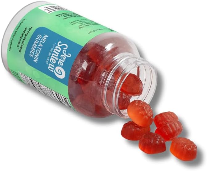 Adult Melatonin Gummies - 60 Count - Natural Passion Fruit Flavor Sleep Aid Supplement with Passiflora Extract - Made in USA Supports Relaxation &amp Restful Sleep Non-GMO 255g