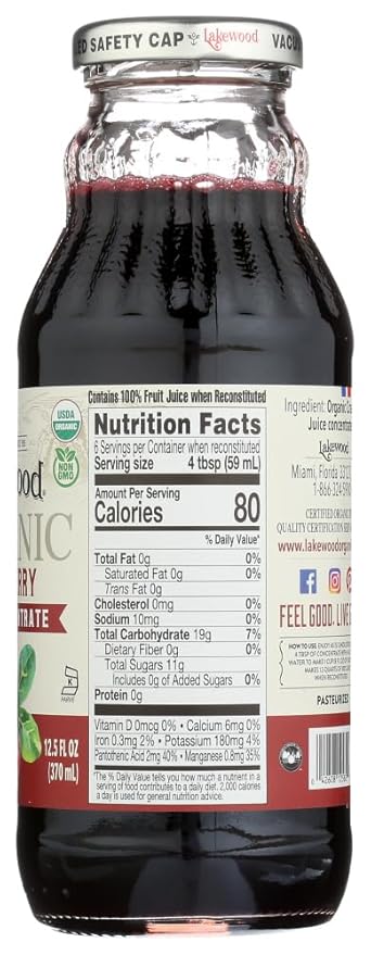 Lakewood Organic Cranberry Concentrate Juice 12.5 Ounce (Pack of 6) by Lakewood
