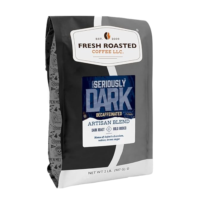 Fresh Roasted CoffeeSeriously Dark Decaf Artisan Blend2lb Dark Roast Kosher Ground