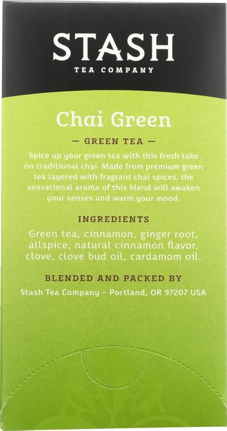 Stash Tea Green Chai Premium Tea 20 Ct (Pack of 6)