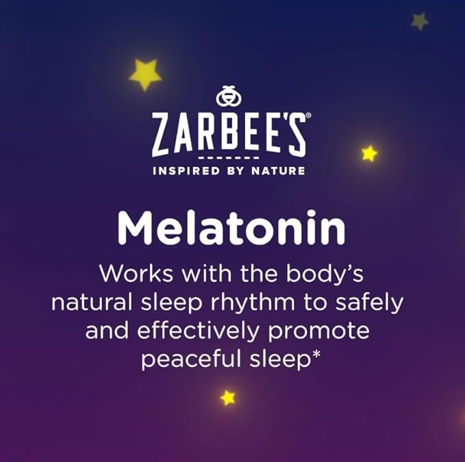 Zarbee's Kids 1mg Melatonin Gummy Drug-Free &amp Effective Sleep Supplement for Children Ages 3 and Up Natural Berry Flavored Gummies 50 Gummies - 1 Count