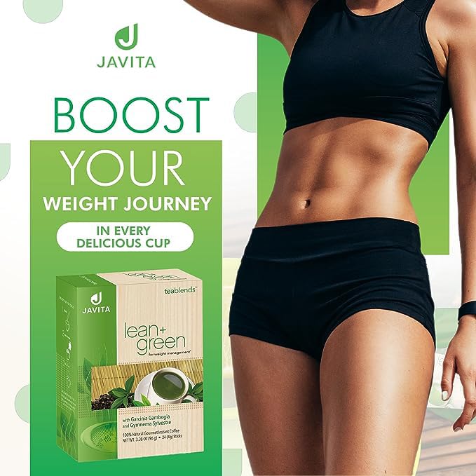 Lean + Green Japanese Matcha Green Tea Mix by Javita – Premium Instant Green Tea &amp Herbs – Daily Metabolism Clean Energy Support – Award-winning Convenient Green Tea Mix (1 box/24 serv.)