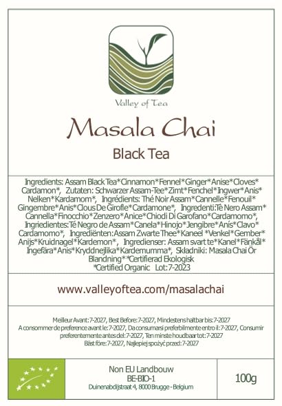 Masala Chai Organic Black Tea - Indian Black Tea Blended With Spices - Loose Leaf Englisch Style Breakfast Tea Organic Masala Chai Tea Black Chai Indian Chai Tea Chai Spice Black Tea Indian Tea