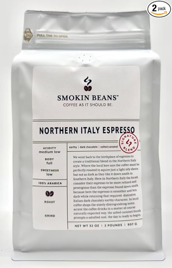 Smokin Beans 2-Pound Northern Italy Espresso Coffee Our Signature Blend Espresso Roast Premium Whole Bean Specialty Coffee
