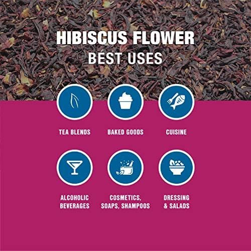 Tiesta Tea - 3lb Hibiscus Flowers Cut &amp Sifted Loose Tea 3lb1360g Bulk Resealable Bag Raw Hibiscus Flower Agua Fresca Flor de Jamaica Baked Goods Dressings Jams Soaps &amp More 3-Pack