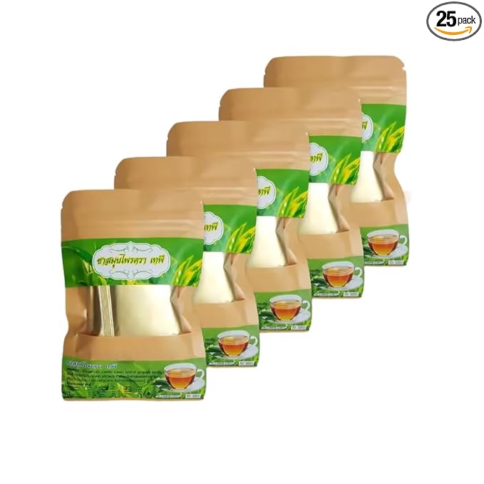 Thai Tea – Herbal Drink with Rich Natural Flavor | 25 Teabags (5 Pack) | Traditional Thai Herbal Infusion | Caffeine-Free