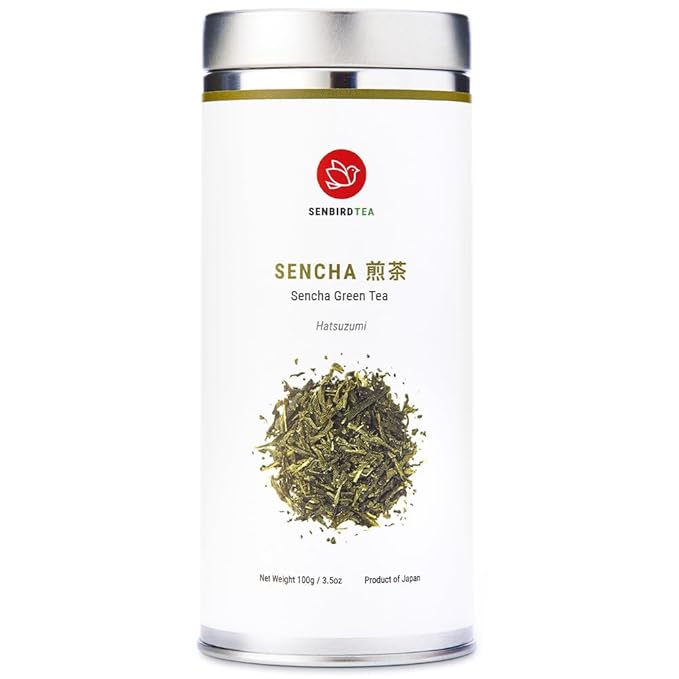 Senbird Premium Sencha - Japanese Green Tea - From Shizuoka Japan - Loose Leaf Tea In Airtight Tea Tin (3.5oz/100g)