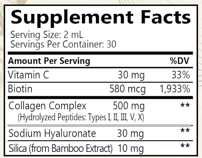 2 Pack Multi Collagen Peptides Liquid Drops Types（I II III V X） Hydrolyzed Collagen Peptides Collagen Proteins W. Hyaluronic Acid Biotin &amp Vitamin C for Hair Skin &amp Joint Gut Health