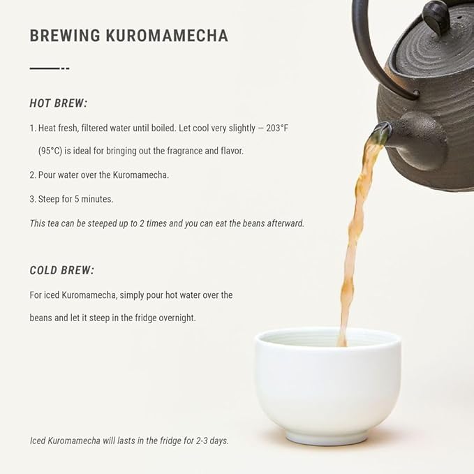 Senbird Premium Kuromamecha - Japanese Black Soybean Tea - From Hokkaido Japan - Loose Leaf Kuromame in Airtight Tea Tin (5.3oz/150g)