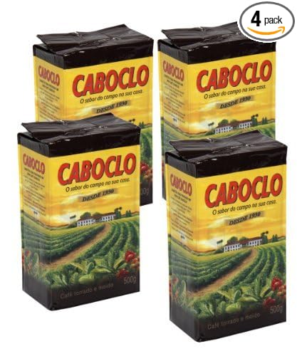 Cafe Caboclo 500g | Torrado e Moído | Roast and Ground Coffee 17.60oz (PACK OF 4) |GLUTEN FREE| by Caboclo