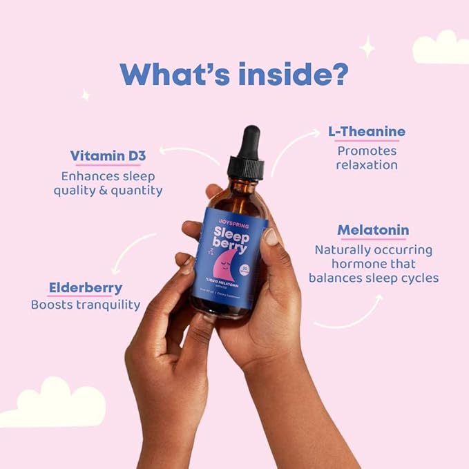 JoySpring SleepBerry Liquid Melatonin for Kids and Glutathione Liquid for Kids