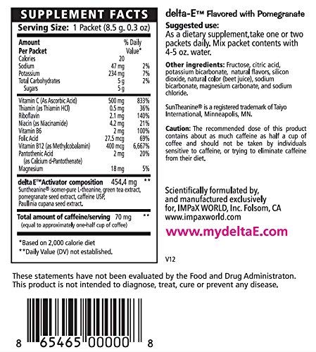 delta-E Mental Clarity &amp Focus! Energy Drink Non-GMO 100% Vegan &amp Gluten Free (7 Packets)