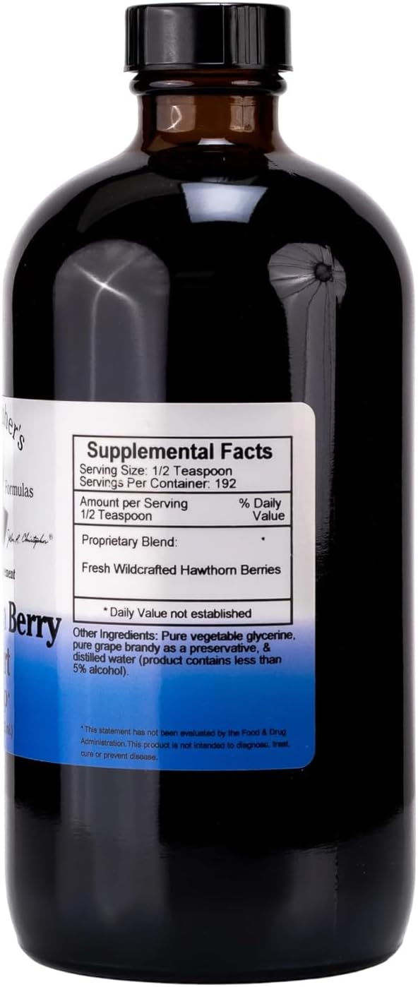 Christopher's Original Formulas Hawthorn Berry Heart Syrup - 16 fl oz | Natural Herbal Blend for General Wellness - Pack of 2