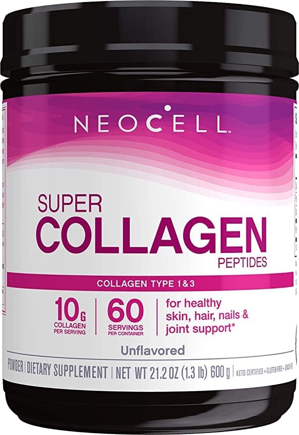 NeoCell Grassfed Collagen Peptides Powder | 21.2 oz | Unflavored | for Women and Men | Hair Skin &amp Nails