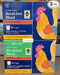 Barissimo Coffee Breakfast Blend &amp DECAF Breakfast Blend Medium Roast 12 Cups 3.81oz 108g (Two Boxes)