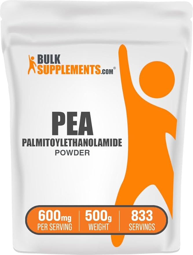 BulkSupplements.com Palmitoylethanolamide Powder - Pea Supplement Palmitoylethanolamide for Immmune Support - Gluten Free 600mg per Serving 500g (1.1 lbs) (Pack of 1)