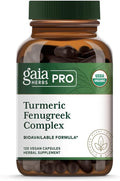 GAIA HERBS PRO Turmeric Fenugreek Complex - Daily Dietary Supplements for Active Lifestyle Support* - Herbal Nutrient Complex with Fenugreek Extract &amp Organic Turmeric - Vegan - 120 Capsules