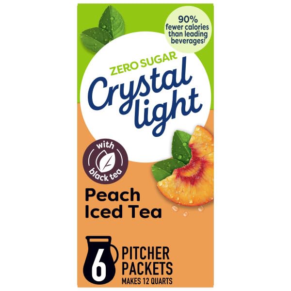 Crystal Light 6-Flavor Variety Pack – Wild Strawberry Energy Grape Energy Raspberry Iced Tea Sweet Tea Peach &amp Lemon Decaf Iced Tea – Sugar-Free Powdered Drink Mix (6 CT Each) (Variety Pack)