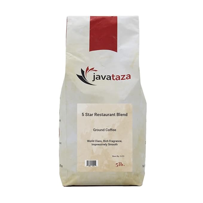 5 Star Restaurant Blend Ground Coffee 5lb. - Fairly Traded Naturally Shade Grown