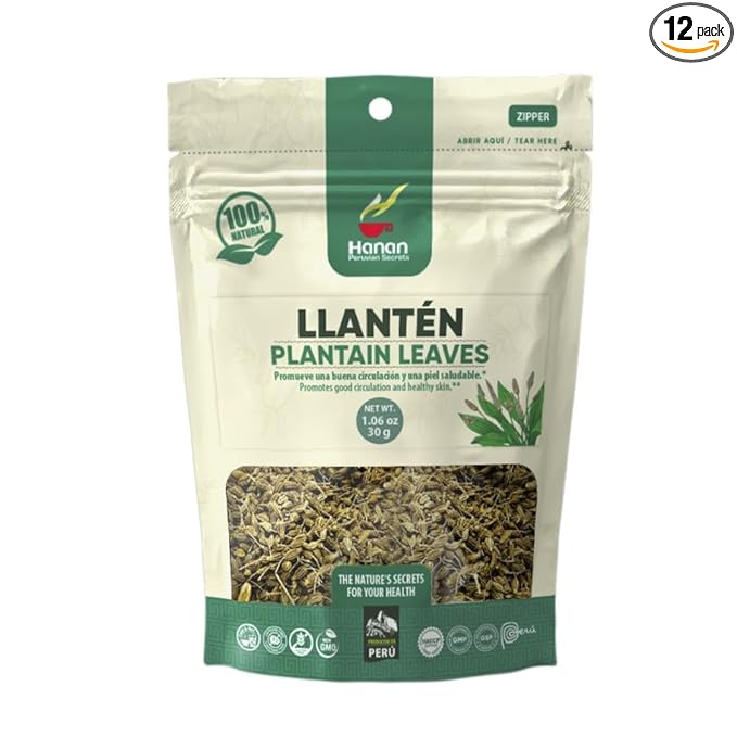 Hanan Peruvian Secrets Plantain (Llanten) Loose Herbal Tea |100% Natural Herb from the Andes Mountains | 1.06 oz / 30g |