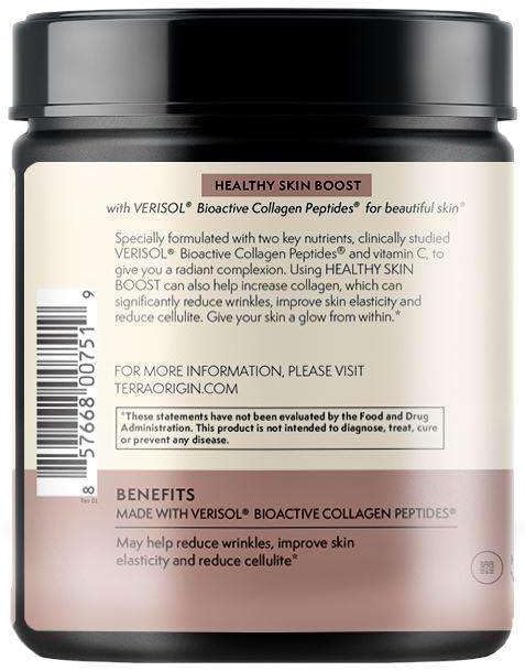 TERRA ORIGIN Collagen Hydrolyzed Peptide Powder | Supports Healthy Skin Hair and Nails | with Verisol and Vitamin C for Women and Men | Acai Berry