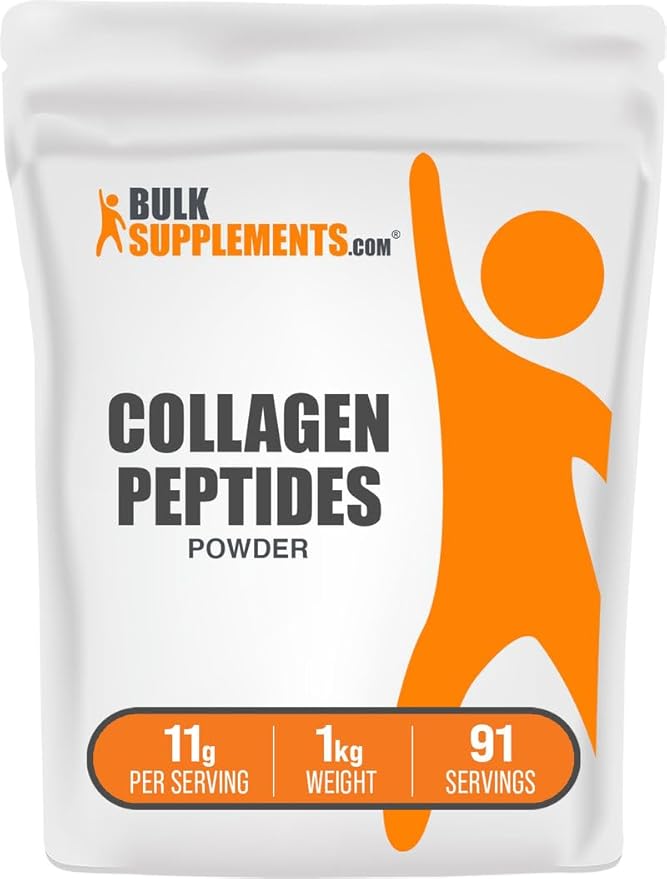 BulkSupplements.com Collagen Peptides Powder - Bovine Collagen Powder Powdered Collagen Supplement - Hydrolyzed &amp Gluten Free 11g per Serving 1kg (2.2 lbs) (Pack of 1)