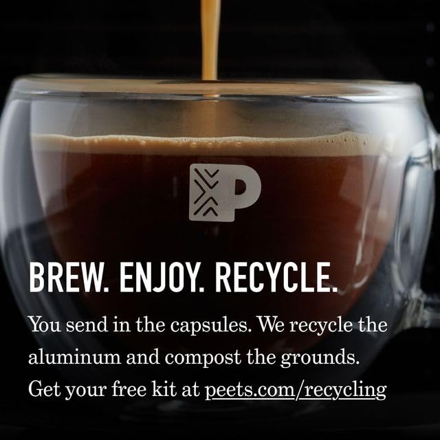 Peet's Coffee Medium Roast Decaf Espresso Capsules Compatible with Nespresso Original Machine Decaffeinated Arabica Coffee - Decaf Ristretto Intensity 10 100 CT (10 Boxes of 10 Espresso Capsules)