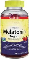 SEDLAV Non GMO Melatonin Dietary Supplement Gummies Strawberry 5 mg 180 Count Sticker